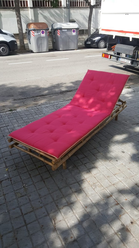 cojin tumbona bambu rojo 200x75 1u